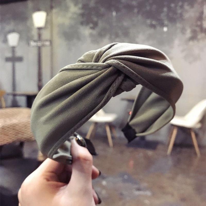 Women Ladies Yoga Elastic Hairband Bow Knot Headband Headwrap Hair Hoop Solid