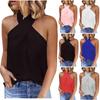 Женская модная однотонная рубашка без рукавов Colog, повседневная блузка с открытыми плечами