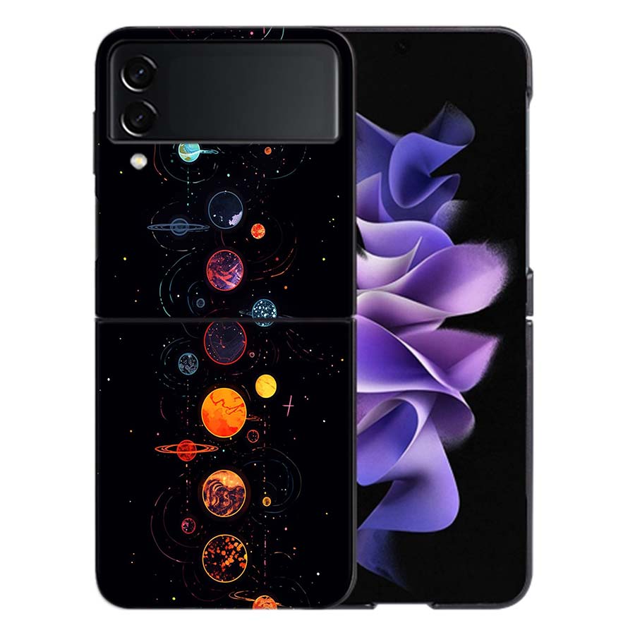 Космический Галактический Чехол Для Телефона Samsung Z Flip 6 7 5G Galaxy Z Flip 5 4 3 5G Чехлы Ударопрочный Жесткий Чехол TPU