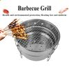 Picnic Barbecue Grill, Outdoor Camping Stainless Steel BBQ, Small Barbecue Grill, Portable Foldable Wood Charcoal Stove