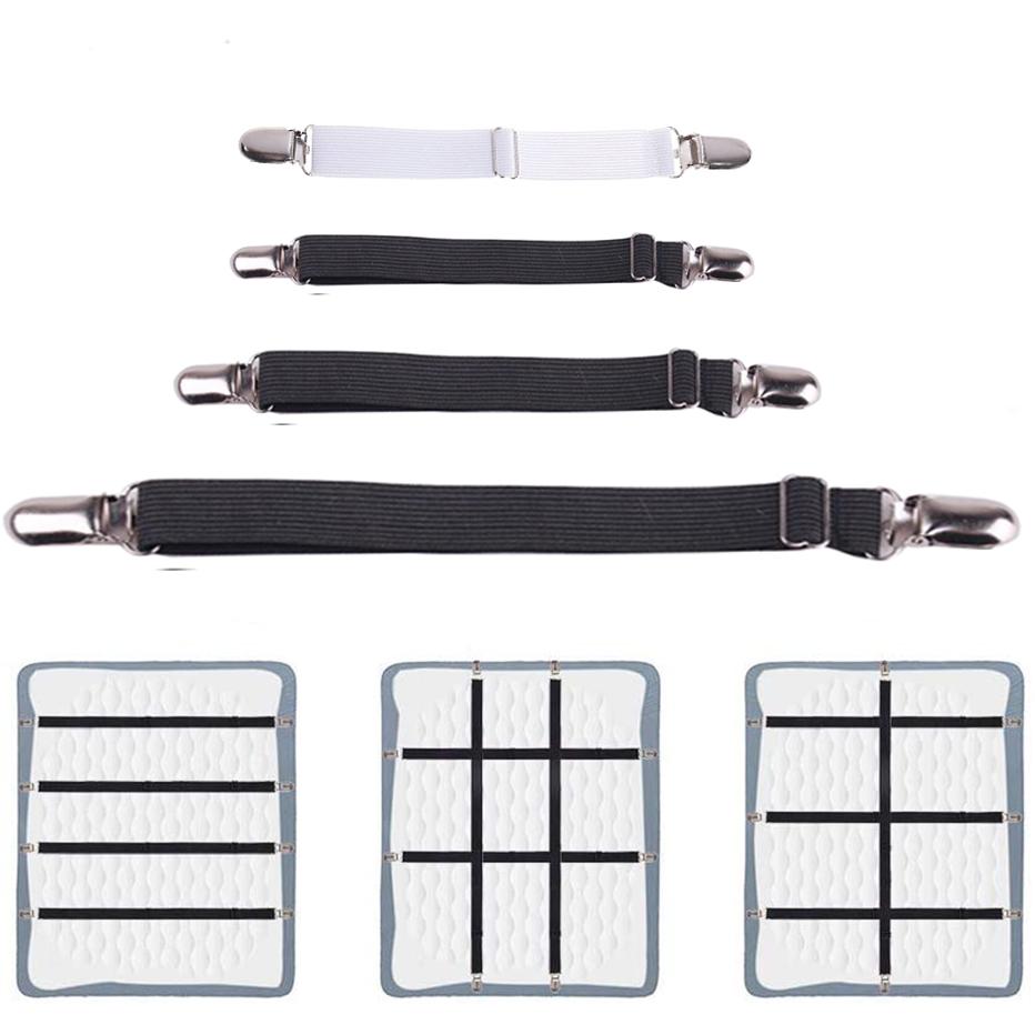 4 шт./компл. эластичная простыня, застежка, захваты для простыни, ремень, регулируемый наматрасник, держатель для одеял, комплект простыней