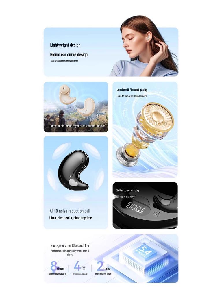 Беспроводные Bluetooth-наушники-вкладыши с шумоподавлением и высококачественным звуком