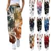 Women's High Waisted Sweatpants Christmas Print With Pockets Drawstring Trousers