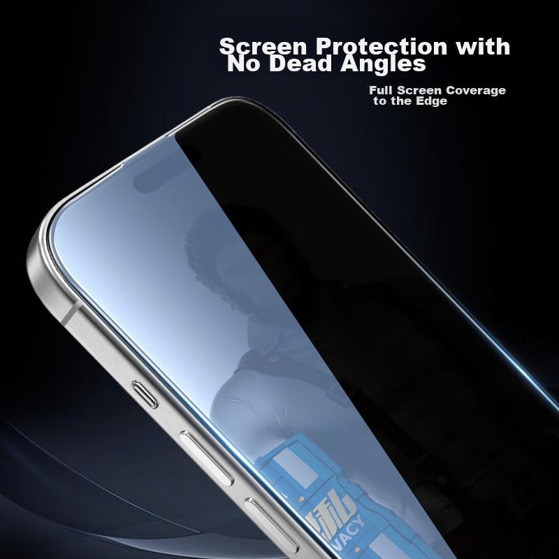 Privacy Screen Protector for Apple IPhone 15 Pro, Anti-Peeping Tempered Glass Film for IPhone 15 Pro, High-Definition Anti-Spy Protective Film