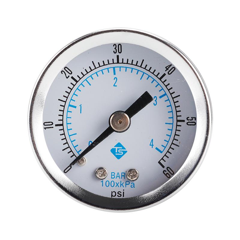 TS-Z51 Dual Scale Economic Pressure Gauge Water Pressure Gauge Stainless Steel 1/8'' NPT Lower Mount