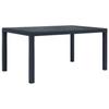 VidaXL Garden Table Anthracite 150x90x72 Cm Plastic Rattan Look