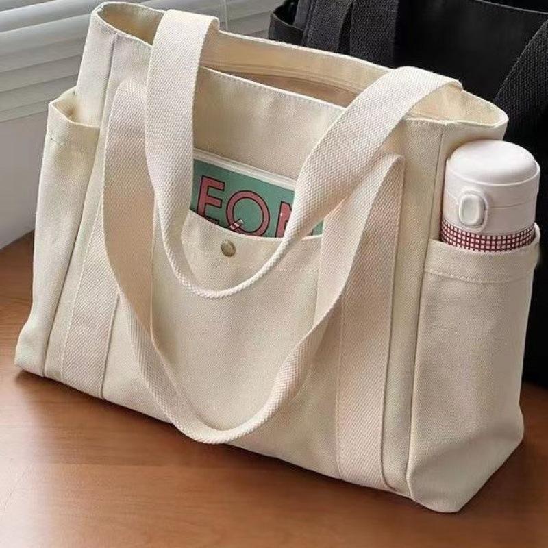 Large Capacity Canvas Tote Bags for Work Commuting Carrying Bag College Style Student Outfit Book Shoulder Bag