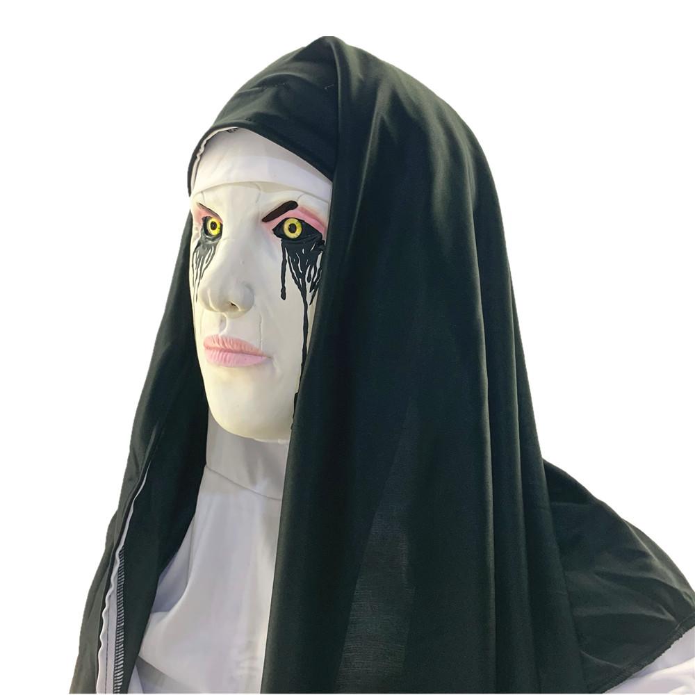 Horror Nun Latex Mask Halloween Haunted House Party Costume Cosplay Accessories