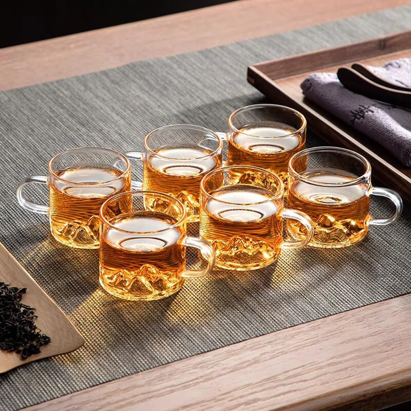GIANXI Thickened High Temperature Glass Cup High Borosilicate Glass Bottom Guanshan Design With Handle Teacup Kung Fu Tea Set
