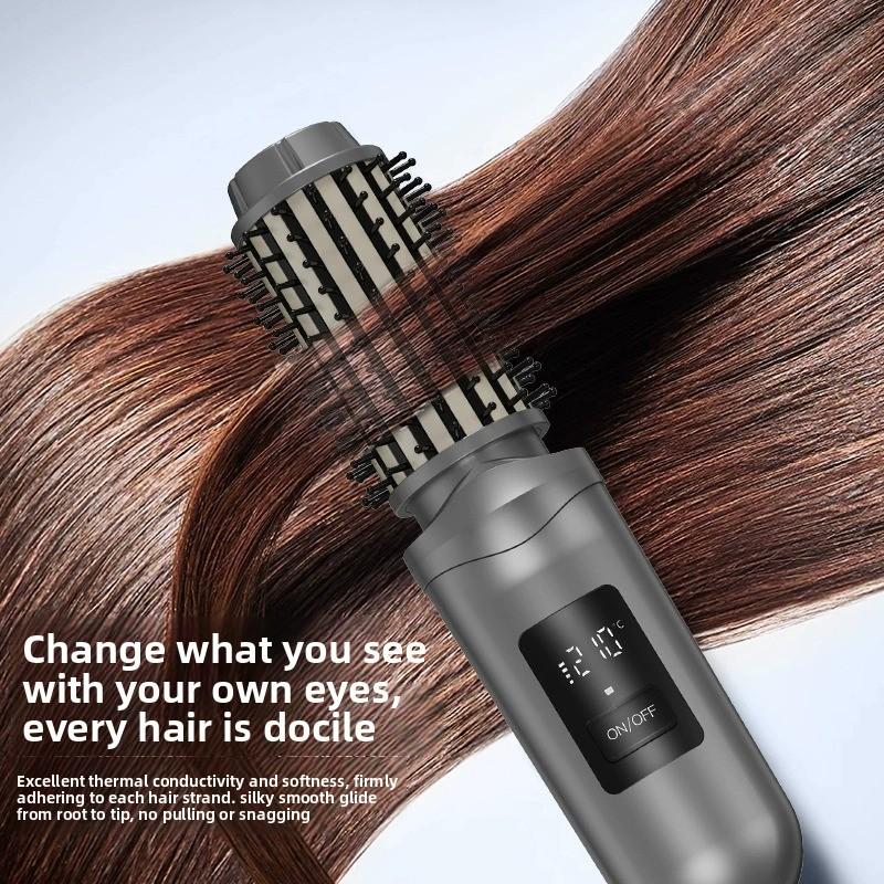 Cepillo alisador inalámbrico portátil para cabello, plancha de pelo 2 en 1, peine iónico sin daños