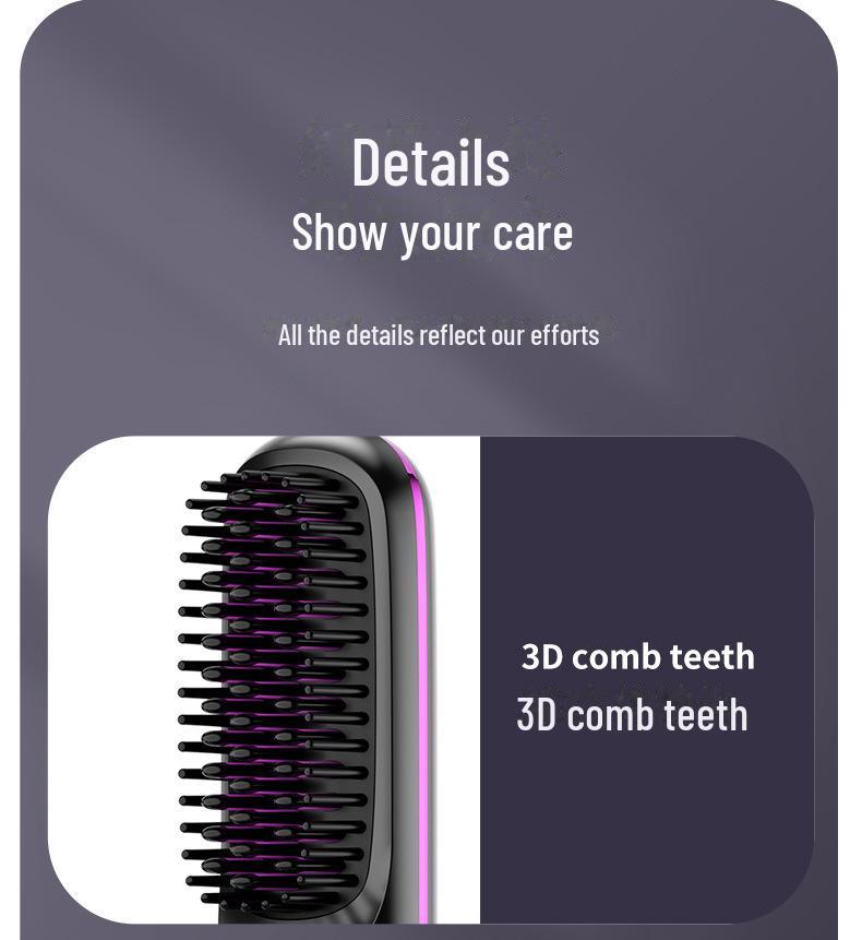 Portable Wireless Mini Electric Hair Straightener Comb with Fast Ceramic Heating