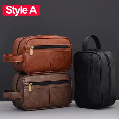 Мужская дорожная сумка для туалетных принадлежностей Водонепроницаемая из ПУ кожи Органайзер для бритвенных принадлежностей в ванную Косметичка Женская Сумка