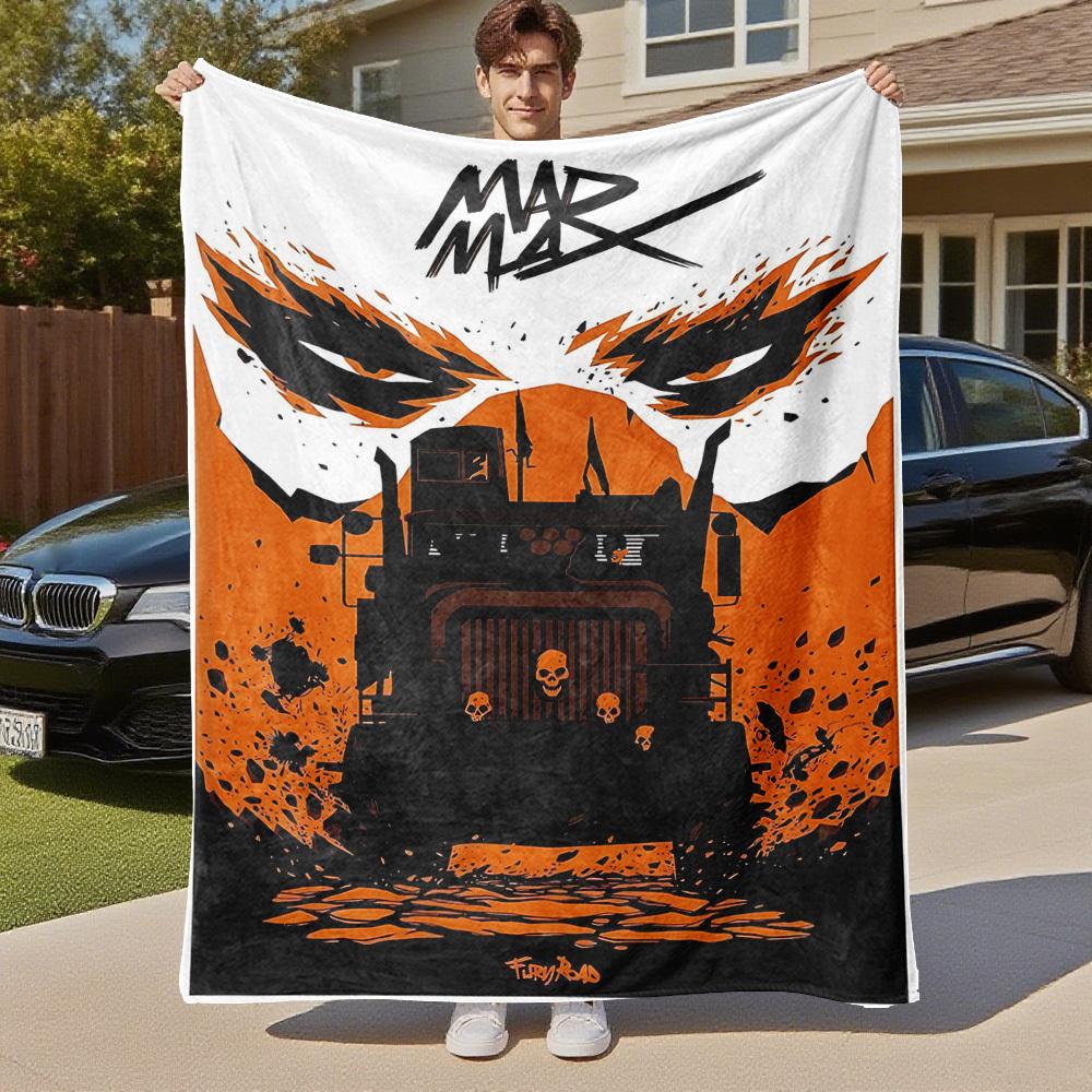 1pc Mad MaxOutdoor Flannel Blanket Soft Plush Decor for Picnics, camping,Bedroom, Playroom, or Lunch Break, Perfect Gift