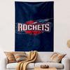 Houston Rockets NBA Basketball Logo with Rocket Ship Wall Tapestry Navy Blue Red Fan Decor for Game Room Bedroom Gift