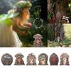 Wooden Fairy Gnome Door Figurines Handmade Craft Windows Door Miniature Micro Landscape Elf Door Art Statues Garden Decoration