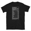 Juneteenth Nutritional Facts Freedom Emancipation Short-Sleeve Unisex T-Shirt