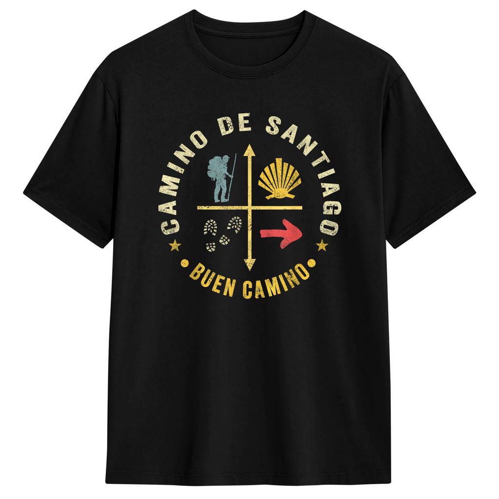 Unisexs Camino De Santiago T Shirt Pure Cotton Tops Funny Short Sleeve O Neck Tees XL XL XL TShirts