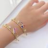 Gold-Plated Venezuelan Flag Star Zircon Bangle Candy Bracelet Classic for Men's Women's National Day Jewelry Birthday Gift