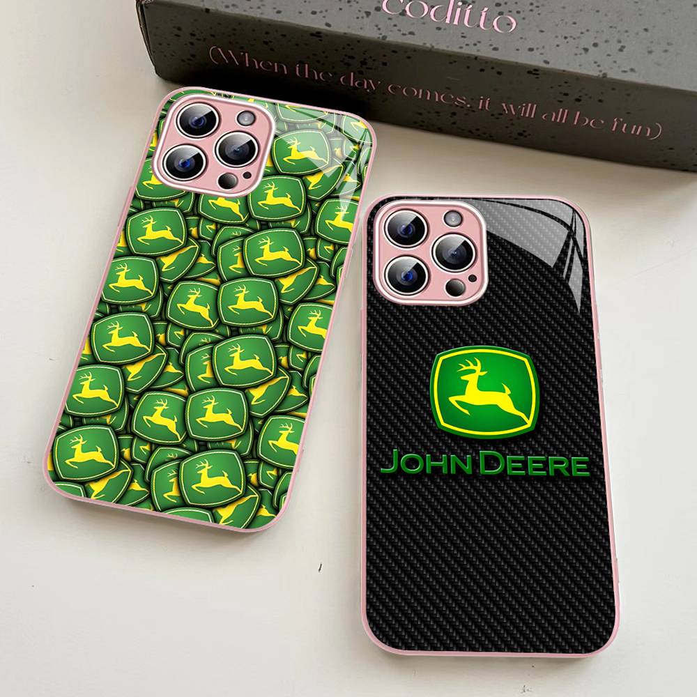 Зеленый Грузовик J-John Трактор D-Deeres Закаленное Стекло Для Iphone 14 13 12 11 Pro Mini XS MAX 14Plus X XS XR Чехол