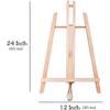 Variety Canvas 24 Inch Artist Wooden Easel Stand for Paintings, Large Size (Light Brown)