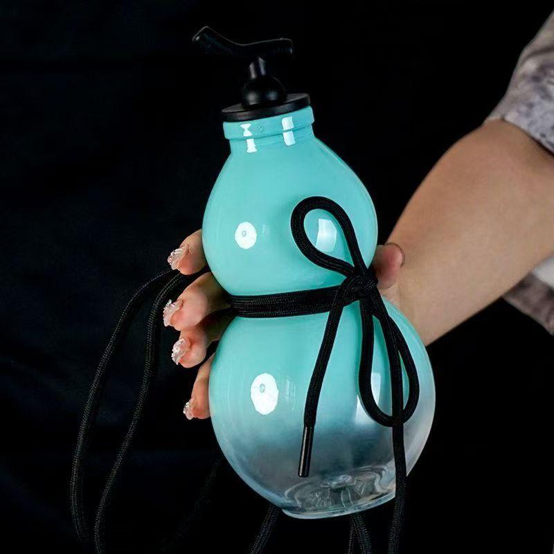 800ML Gourd Shaped Water Bottle For Kids Friends Wukong Travel Drink Bottle Tritan Material Black