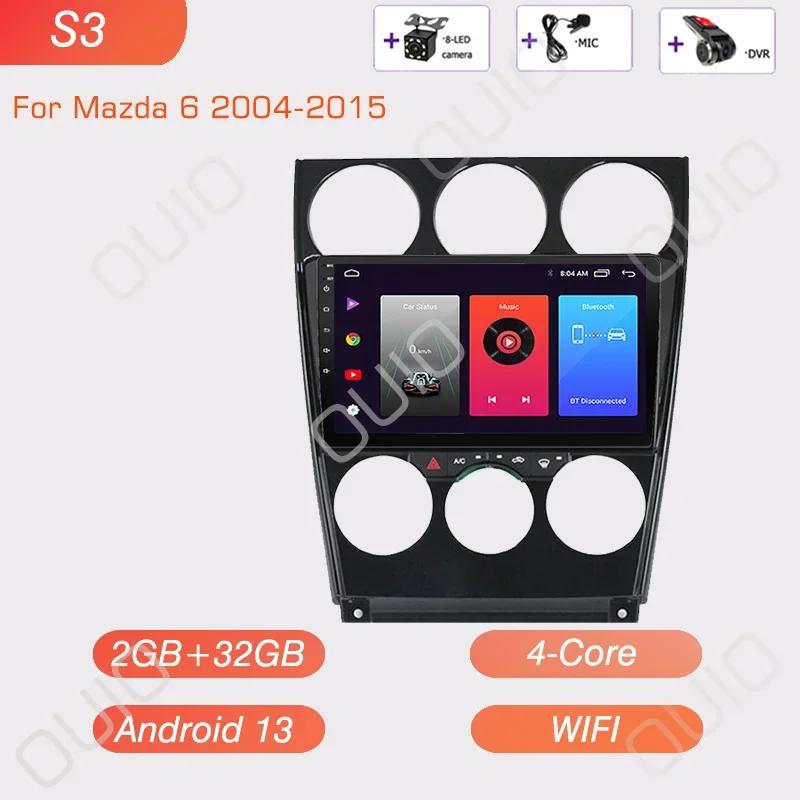 Радио Carplay на Android 13 для Mazda 6 2004 2005 2006 2007 2008-2015 GPS Авто Видеоплеер Android Auto WIFI BT GPS навигация 2DIN