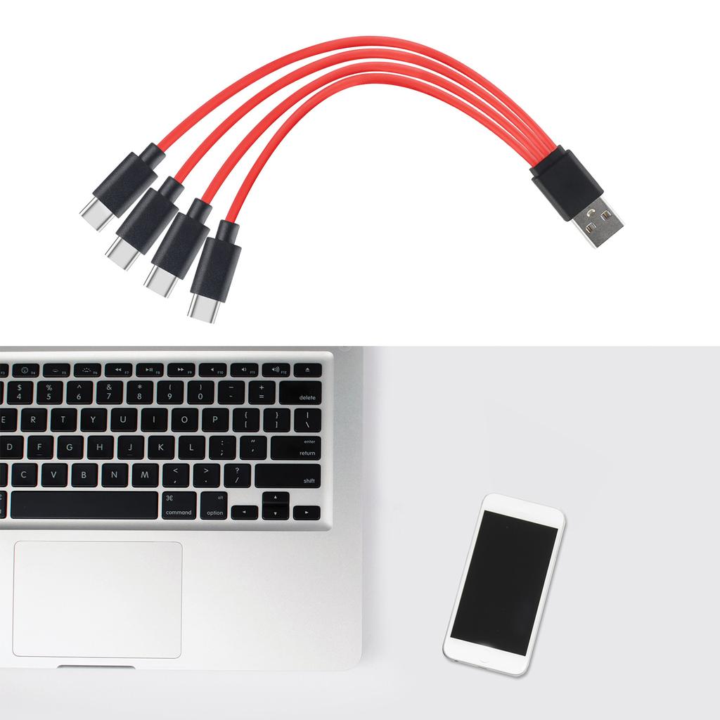 4-портовый USB-кабель 4 в 1 Переходник Type-C Подходит для мобильного телефона, ноутбука, планшета, жесткого диска, зарядного кабеля