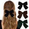 3pcs/set 3.5" Big Velvet Bow Hairpins Barrettes for Women Girls Wedding Ribbon Korean Hair Clip Hairgrip Claw Hair Accessories