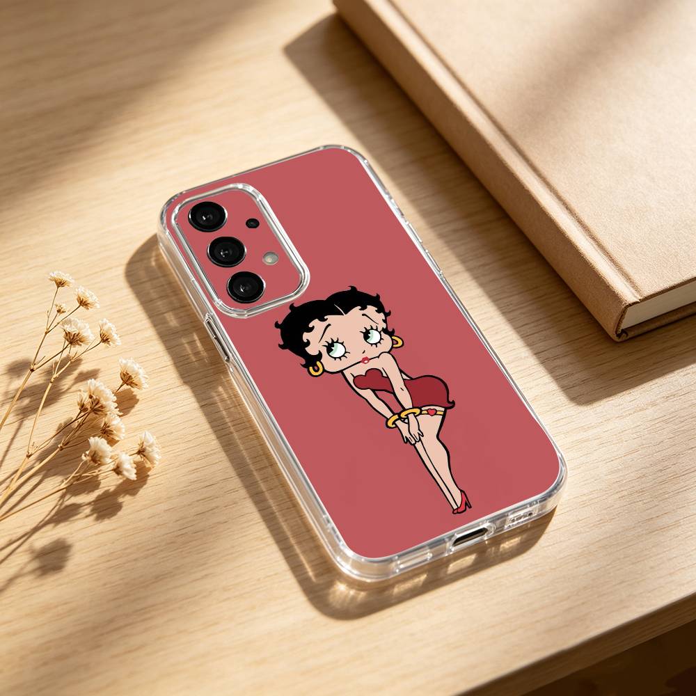 Betty HOT Boop phone Case For Samsung S25,24,21,22,23,30,Ultra,20,Plus,Fe,Lite,Note Transparent Cover
