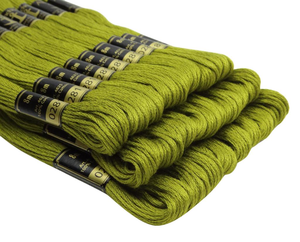 IBA Indianbeautifulart Набор из 25 предметов Якорь Вязание Тусклый Оливково-Зеленый Хлопчатобумажная пряжа Вышивка