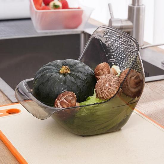 Сливной дуршлаг Портативный дуршлаг для фруктов Большой вместимости Пищевой Без BPA Сливной дуршлаг для раковины Сито Миска для мытья овощей