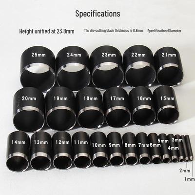 Набор круглых стальных пробойников для кожи ручной работы для вырубки своими руками