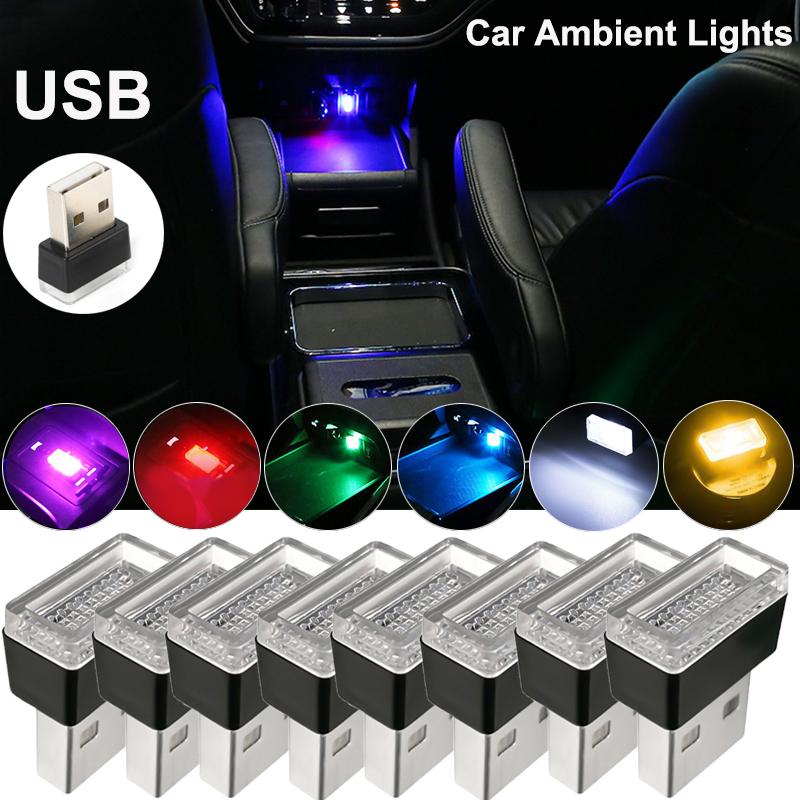 Мини USB LED Автомобильные Огни Автомобильный Салон Подсветка Атмосферная Аварийное Освещение Автомобильный Цвет Декоративный Свет Атмосфера USB Лампа Аксессуары