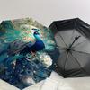 1PC peacock feathers Automatic Open/Close Umbrella Compact Folding Umbrella with 8-Rib Shaft lightweight esign, Highquality Fabric1150A