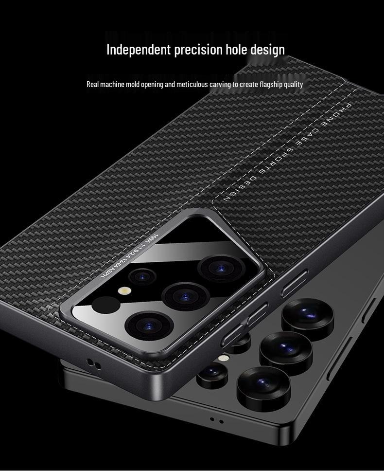 Кожаный защитный чехол для телефона Samsung S25 Ultra - Модный и ударопрочный