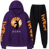 Volleyball Boy Hoodies Pants Sets Anime Suit Sweatshirt Streetwear Men Women Pullover Suit Tracksuit Sportwear Spring Autumn
