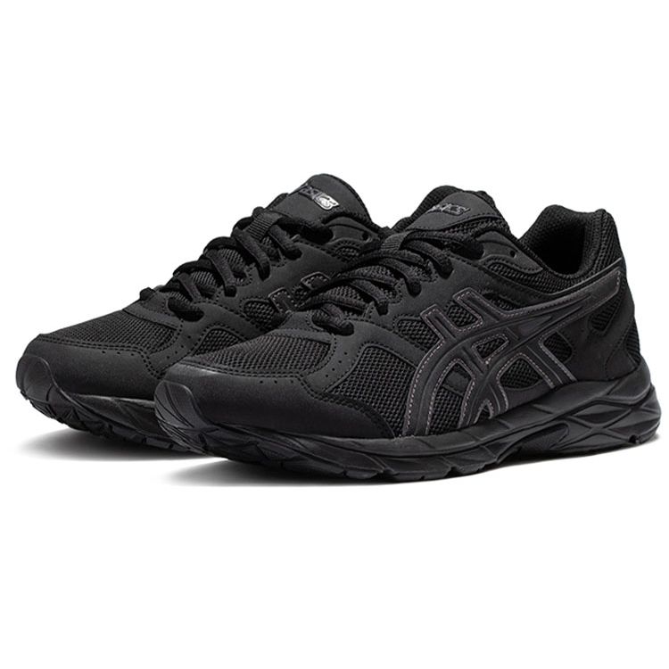 Asics Gel-Contend Cn Легкая Удобная Ткань Синтетическая Кожа Низкий Верх Обувь для Бега на Короткие Дистанции Женские кроссовки Черный 1012B463-001