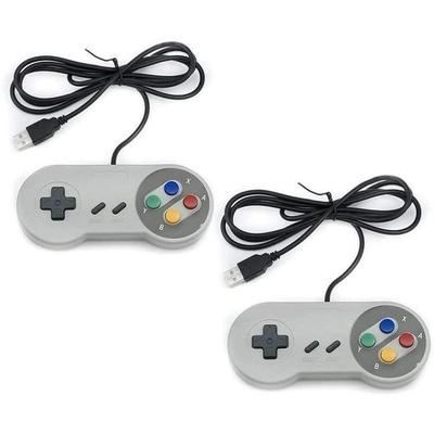 2 шт. USB-контроллер в стиле Snes-NES - Классический ретро-геймпад, совместимый с игровым ПК, компьютером, компьютером P[J15]