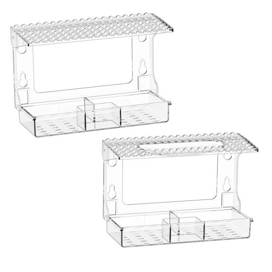 Кормушка для птиц на окно с присосками, прозрачная кормушка для диких птиц со съемными семенами