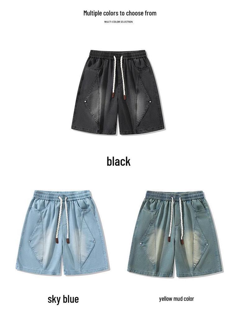 Plus Size Retro Men's Denim Shorts - Summer 2026 Edition