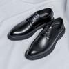 Genuine Leather Shoes Men Brogues Business Footwear Flat Cowhide Brand Office Male Leather Shoes Black D052