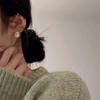 Корейские серьги-гвоздики из стерлингового серебра 925 пробы с жемчугом геометрической формы для женщин S925 Свадебная вечеринка Ювелирный подарок Aretes De Mujer