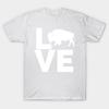 T Shirt Women I Love Buffalo Wild White Bison Silhouette Design Harajuku Print Kawaii Tshirt Summer Short Sleeve Female T-Shirt Top Tee