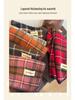 2024 Autumn/Winter Oversized Plaid Red Scarf, Unisex Christmas Shawl Neck Warmer