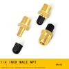 Клапан воздушного баллона 1/4" Наружная резьба NPT 4 штуки Латунный заправочный клапан с колпачками для использования с баллоном сжатого воздуха