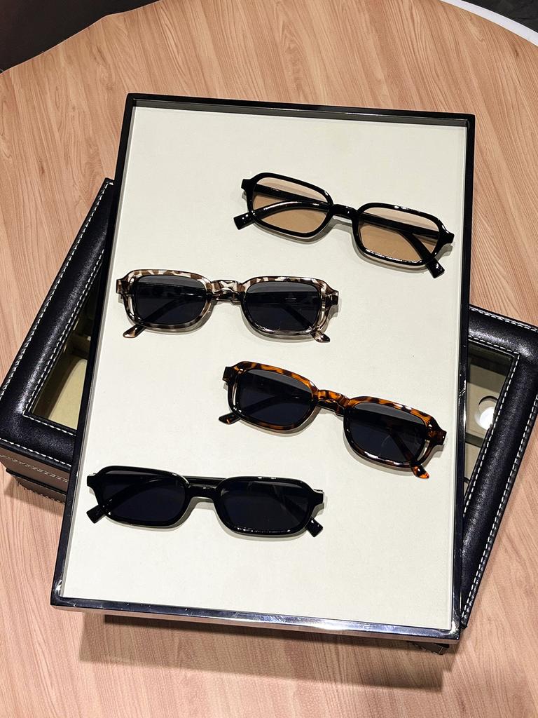 4Pcs Fashionable and Exquisite Small Frame Sunglasses Set Fashion Accessories/Rectangular Frame Design for Driving and Travel