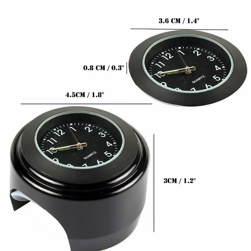 Motorcycle Quartz Clock 7 8 Inch Waterproof Chrome Handlebar Mount Watch Aluminum Luminous