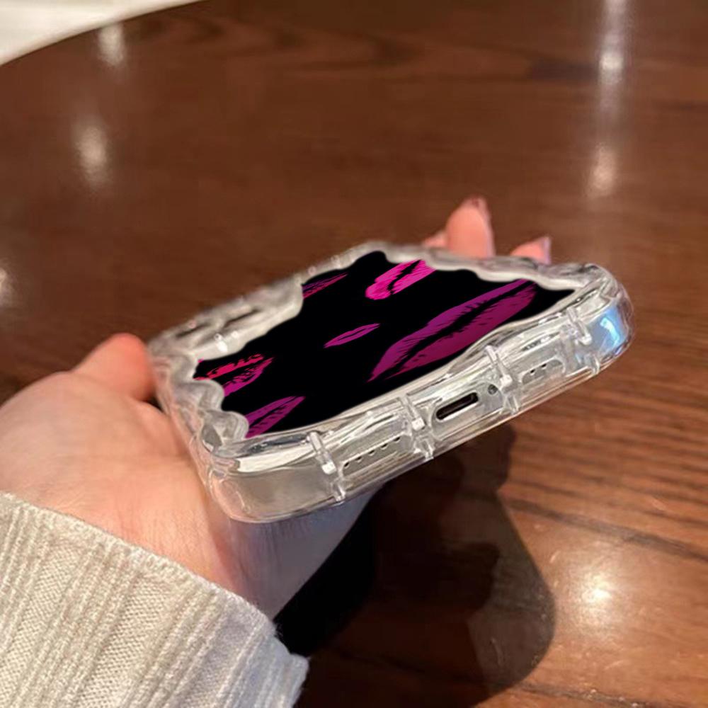 Чехлы для телефонов LZ19 Lips kiss art с прозрачной мягкой волной для Samsung S24 S23 Ultra S20 FE A54 A14 A52s A51 S10 Huawei Honor 90, защитная задняя крышка