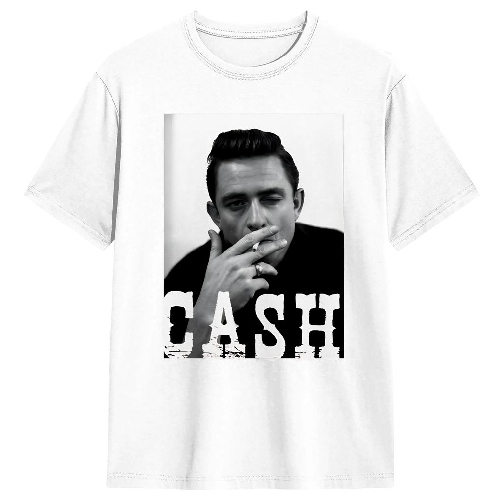 Vintage T Shirt Johnny Cash 100 Cotton T Shirts Hip Hop Tshirt for Unisexs Summer Aesthetic Printed Short Sleeve Tops