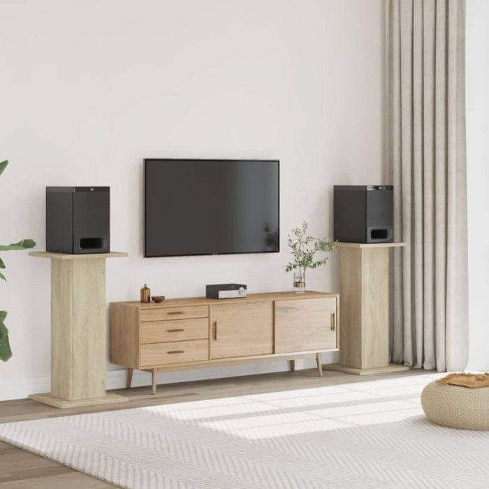 Speaker Stands 2 Pcs Sonoma Oak Engineered Wood